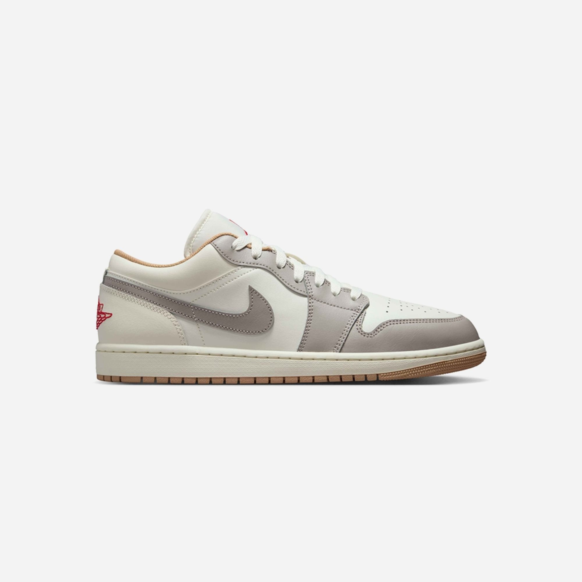 Nike Air Jordan 1 Low Sail/Fire Red College Grey Hemp – The Nike Air Jordan 1 Low Sail/Fire Red College Grey Hemp – The