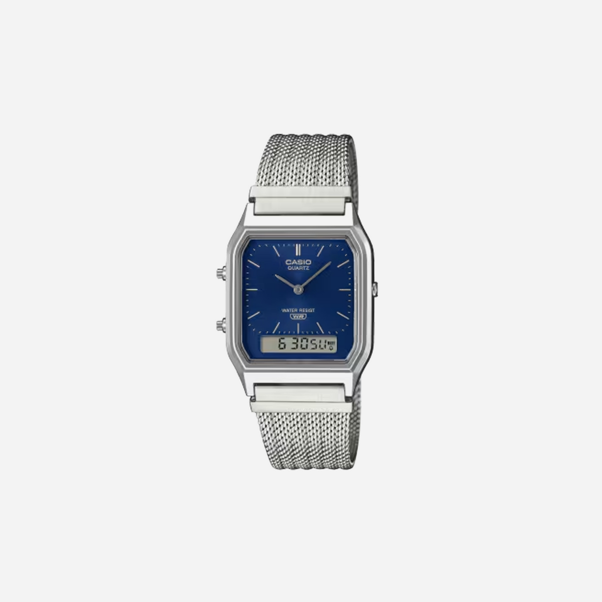 Casio Vintage AQ-230EM-2ADF Analog-Digital Mesh Blue Watch