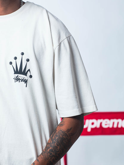 STUSSY REGAL CROWN PIGMENT DYED T-SHIRT NATURAL