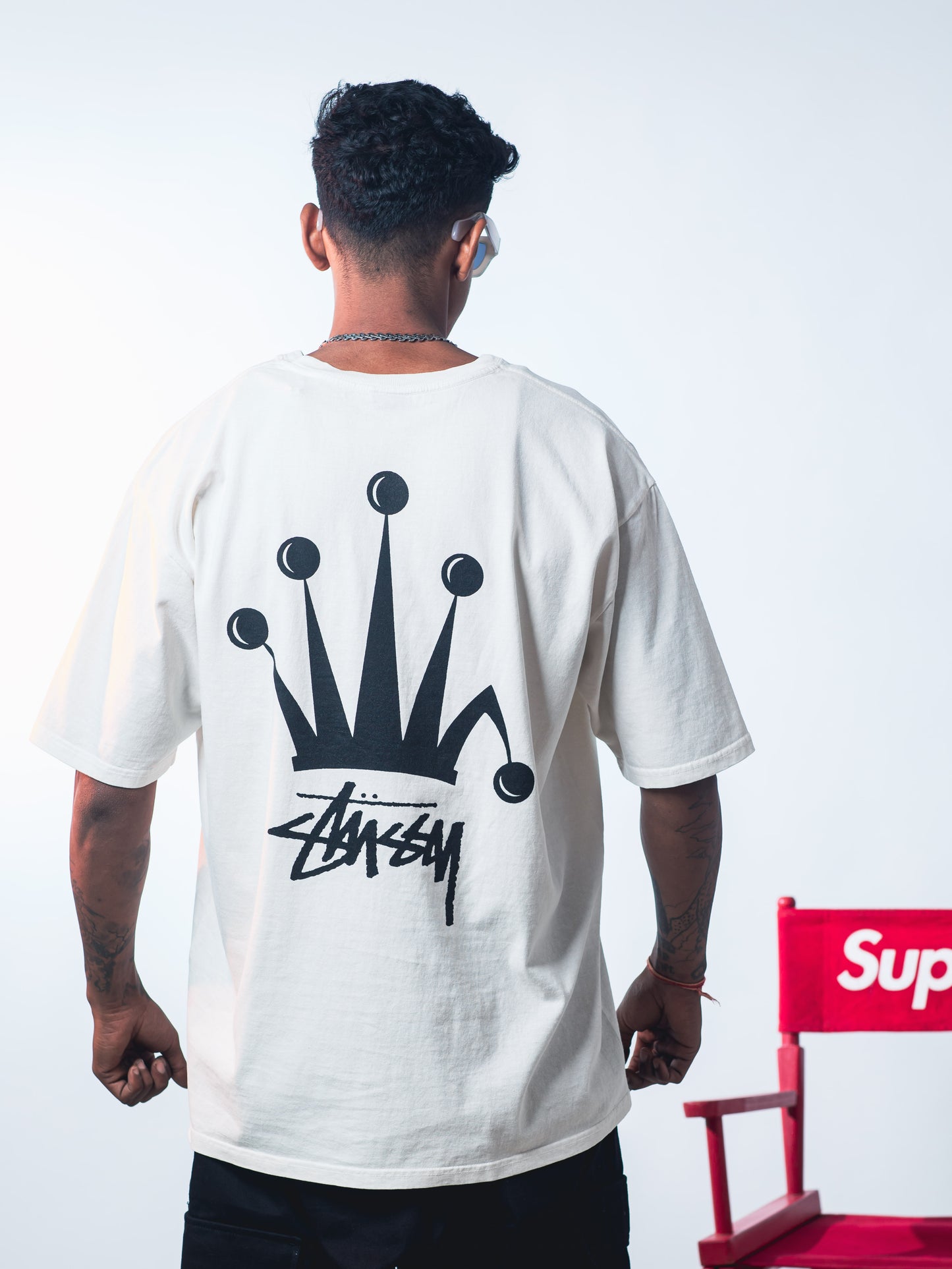 STUSSY REGAL CROWN PIGMENT DYED T-SHIRT NATURAL