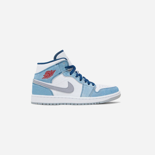 Jordan 1 Mid French Blue Fire Red