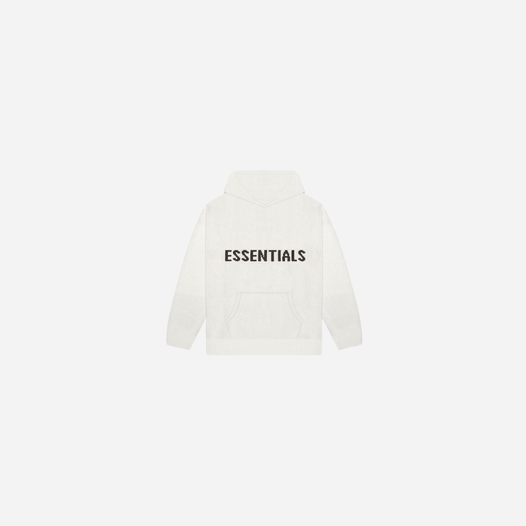 FEAR OF GOD ESSENTIALS KNIT HOODIE (FW20) LIGHT HEATHER OATMEAL