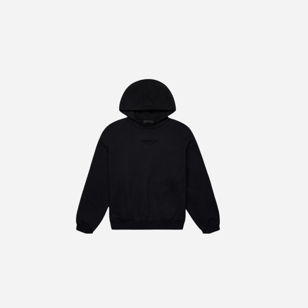 Fear of God Essentials Hoodie Jet Black - FW23