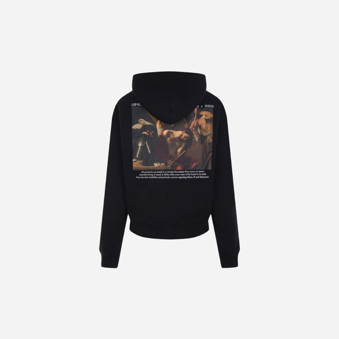 OFF-WHITE CARAVAGGIO THE CROWNING WITH THORNS HOODIE Black