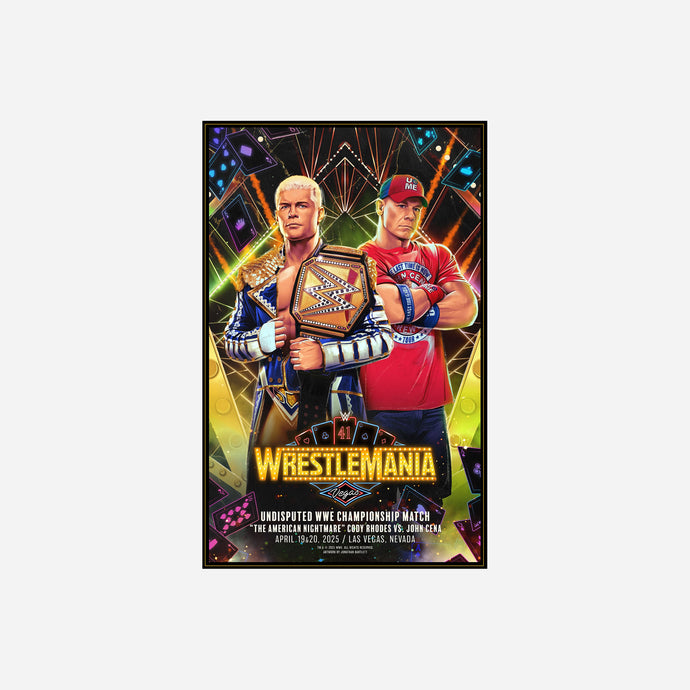 Cody Rhodes vs. John Cena WWE WrestleMania XLI Unsigned 24
