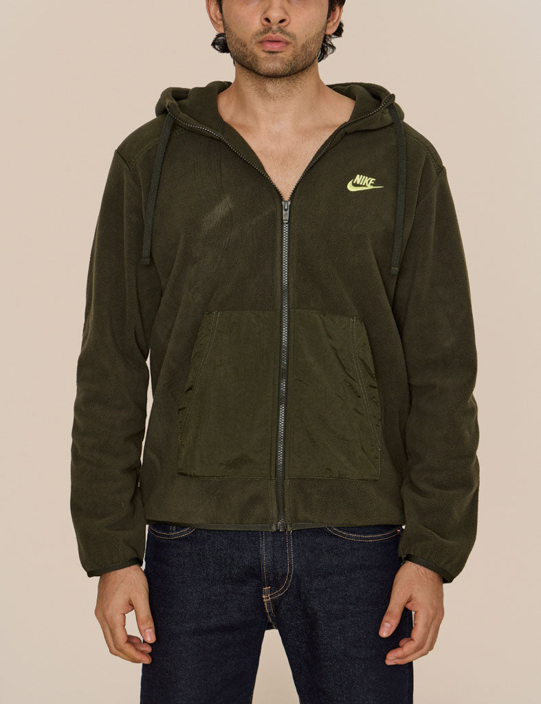 NIKE FLEECE FULL-ZIP HOODIE GREEN