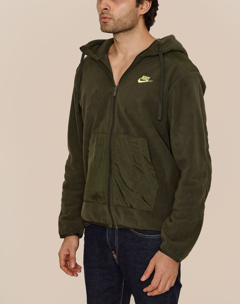 NIKE FLEECE FULL-ZIP HOODIE GREEN