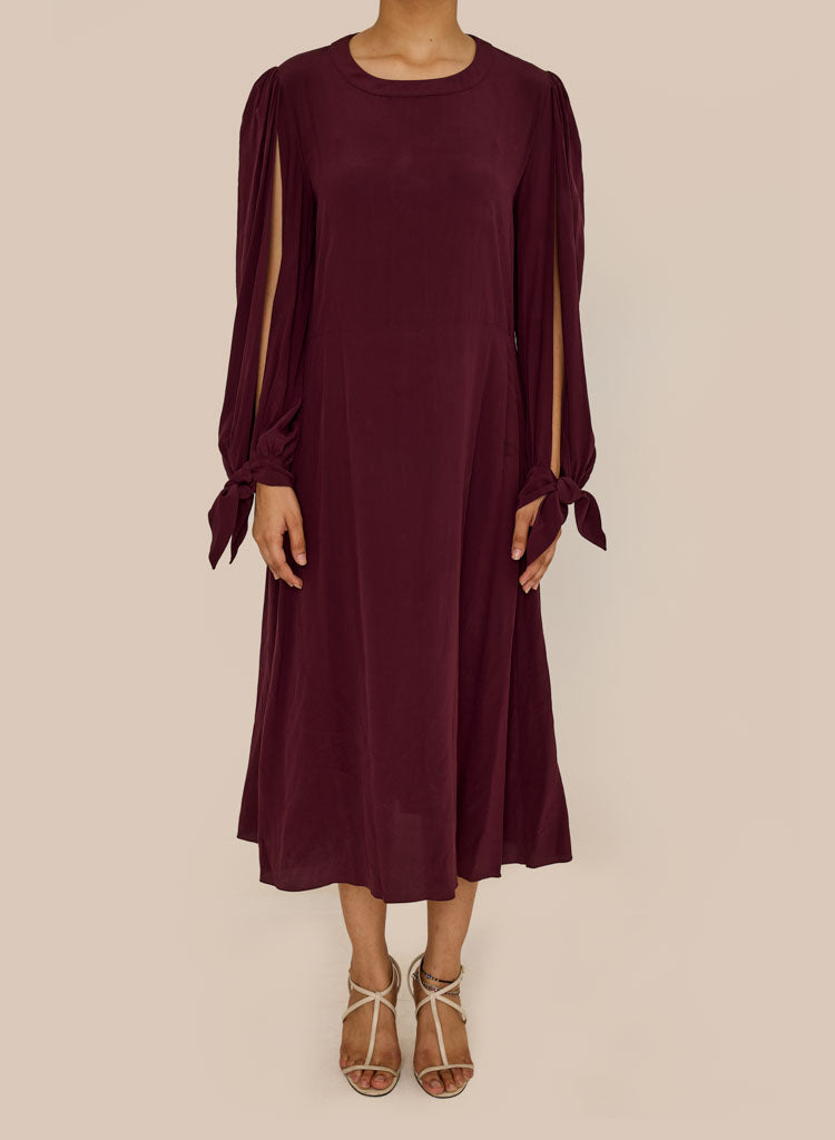 CHLOE KNOTTED MIDI DRESS