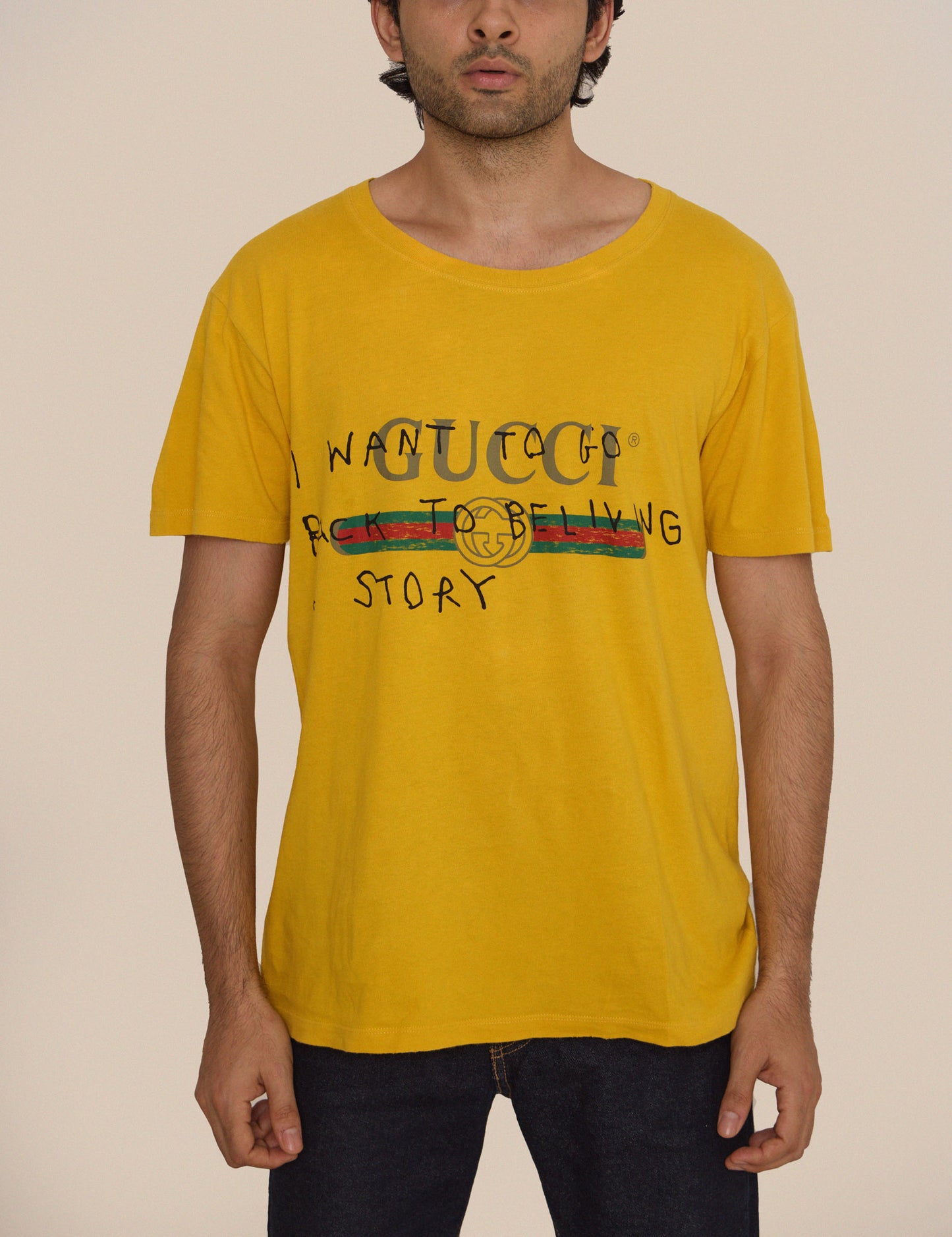 GUCCI YELLOW I WANT TO GO BACK TO BELIVING STORY TEE