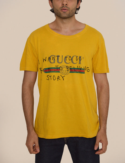 GUCCI YELLOW I WANT TO GO BACK TO BELIVING STORY TEE