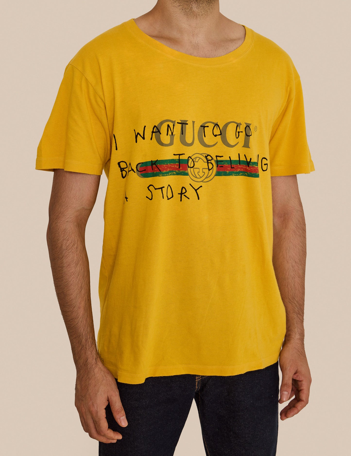 GUCCI YELLOW I WANT TO GO BACK TO BELIVING STORY TEE