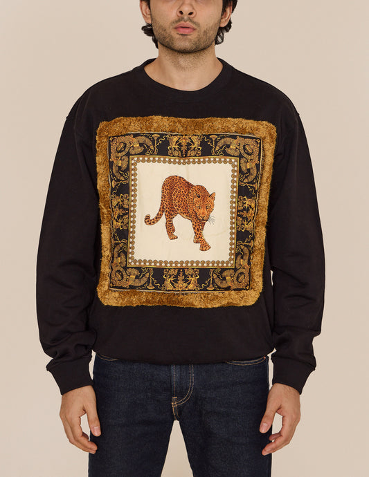 VERSACE LEAPORD PRINT SWEATSHIRT