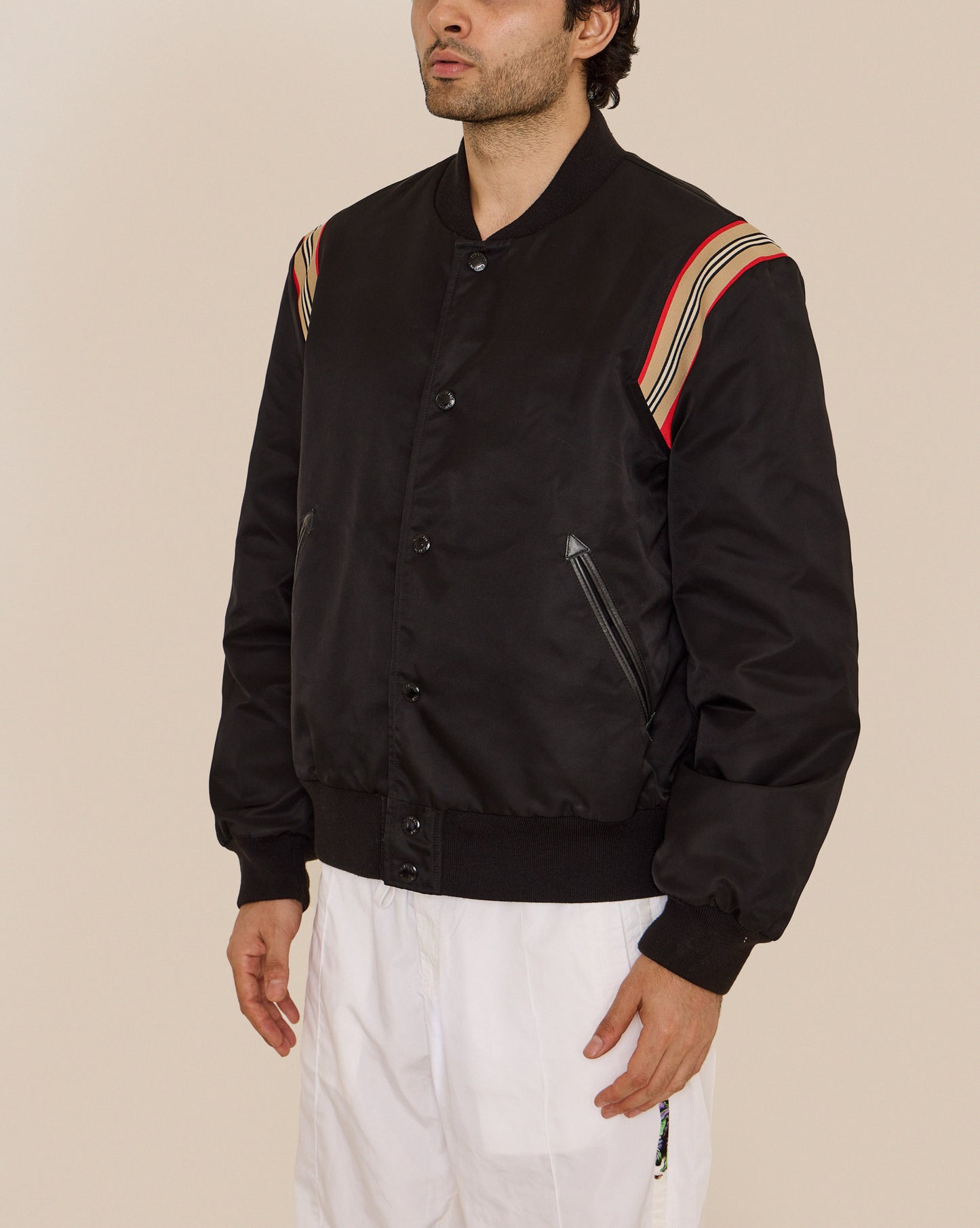 BURBERRY SHOULDER STRIPE BOMBER JACKET