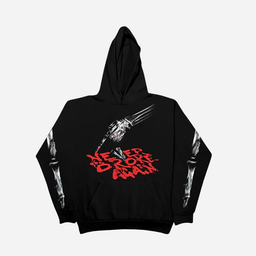 Vlone x Never Broke Again Bones Hoodie Black