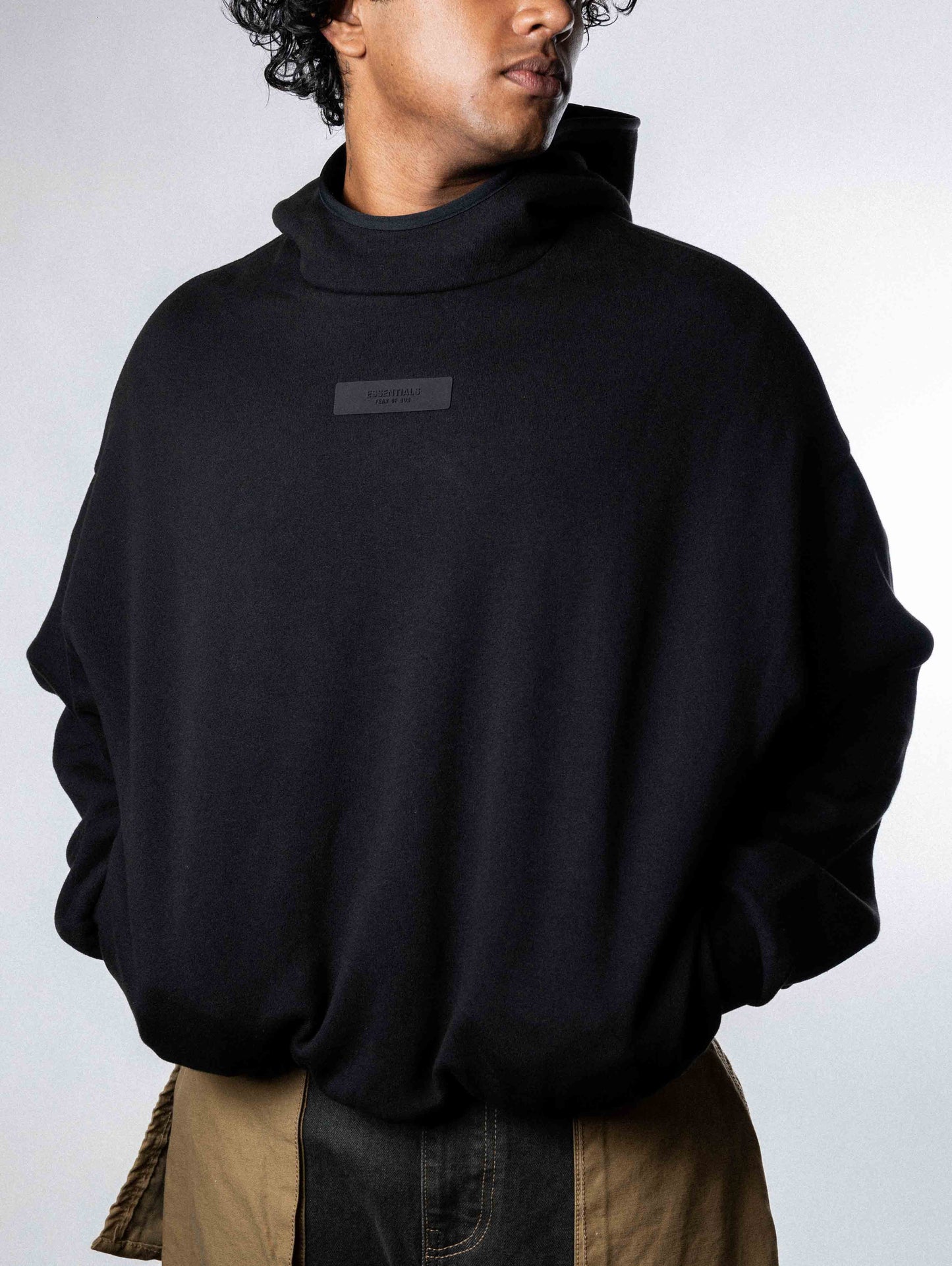 Fear of God Essentials Spring Tab Detail Hoodie - Black