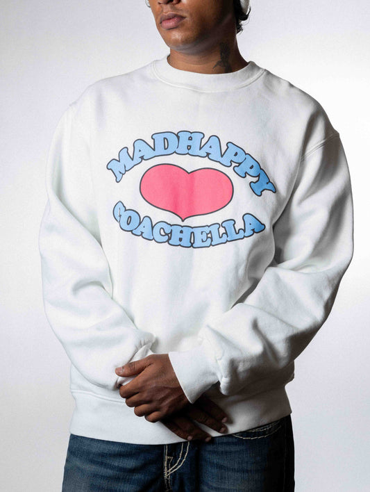 Coachella Mad Happy Sweatshirt - White