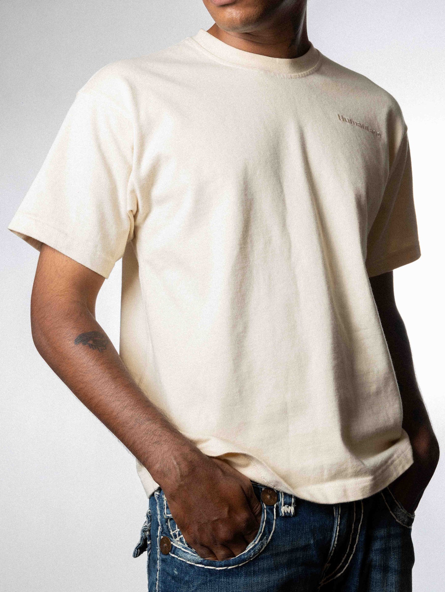 adidas Originals x Pharrell Williams premium basics t-shirt in off white