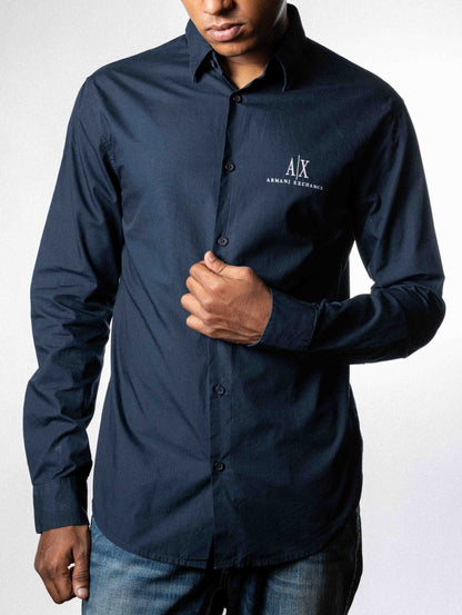 Armani Exchange Poplin shirt - Navy Blue