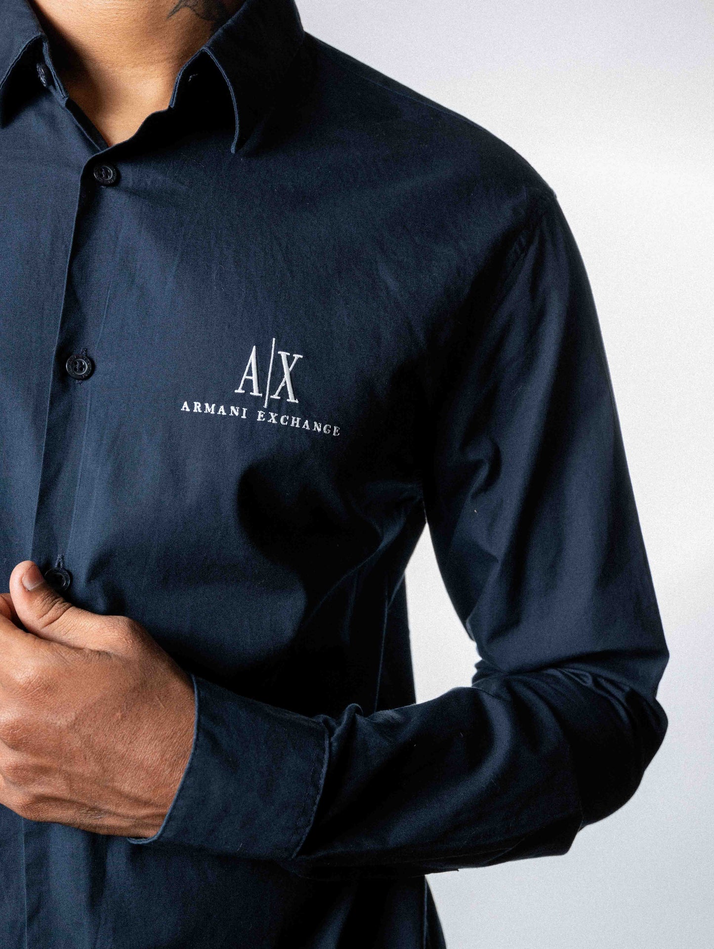 Armani Exchange Poplin shirt - Navy Blue