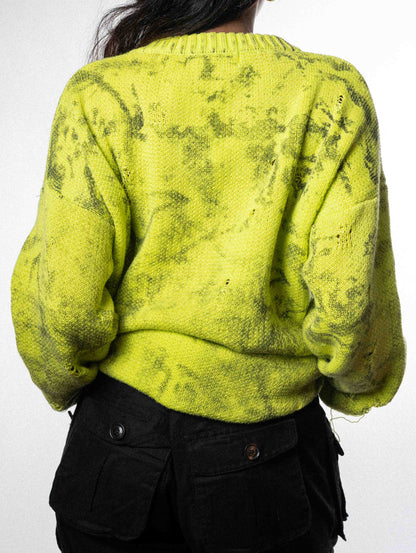 Bang Ou Luo Knit Sweatshirt Lime Green