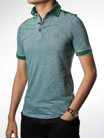 Armani Exchange Logo 3 Button polo Tshirt - Green