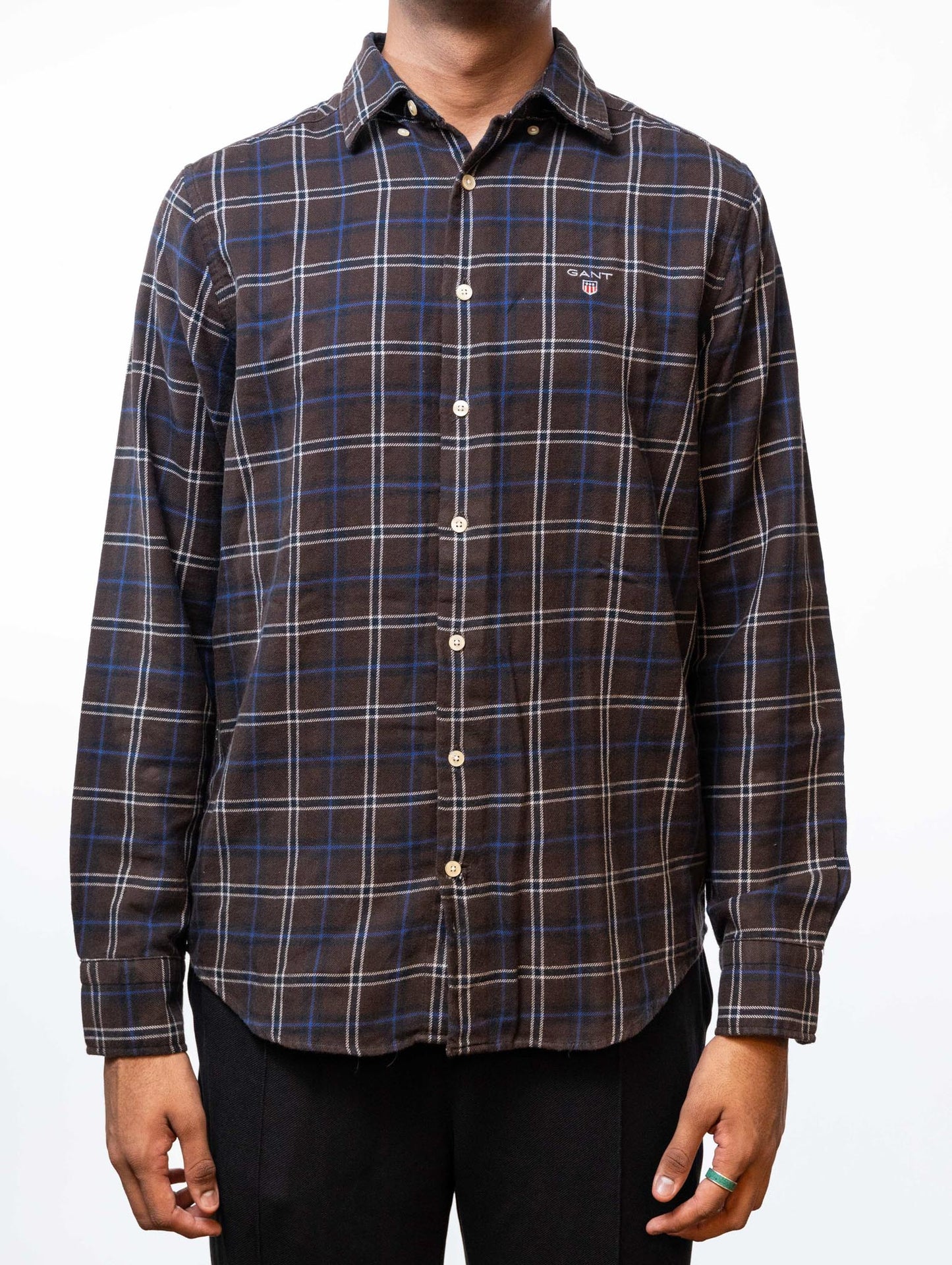 Gant Men Green Checked Button Down Collar Full Sleeves Shirt