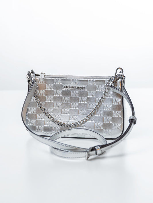 Michael Kors Silver Pouchette Purse Crossbag