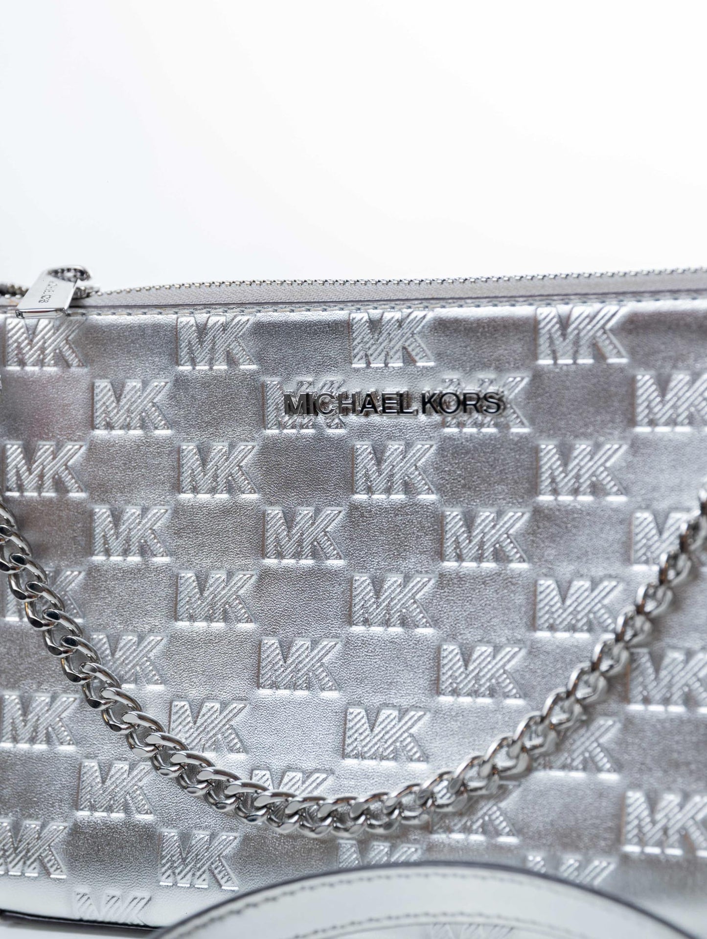 Michael Kors Silver Pouchette Purse Crossbag