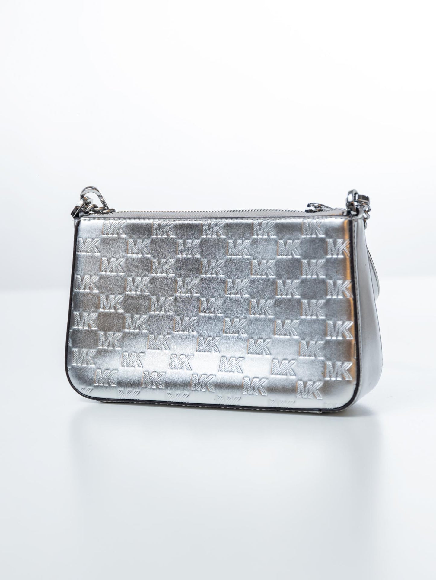 Michael Kors Silver Pouchette Purse Crossbag