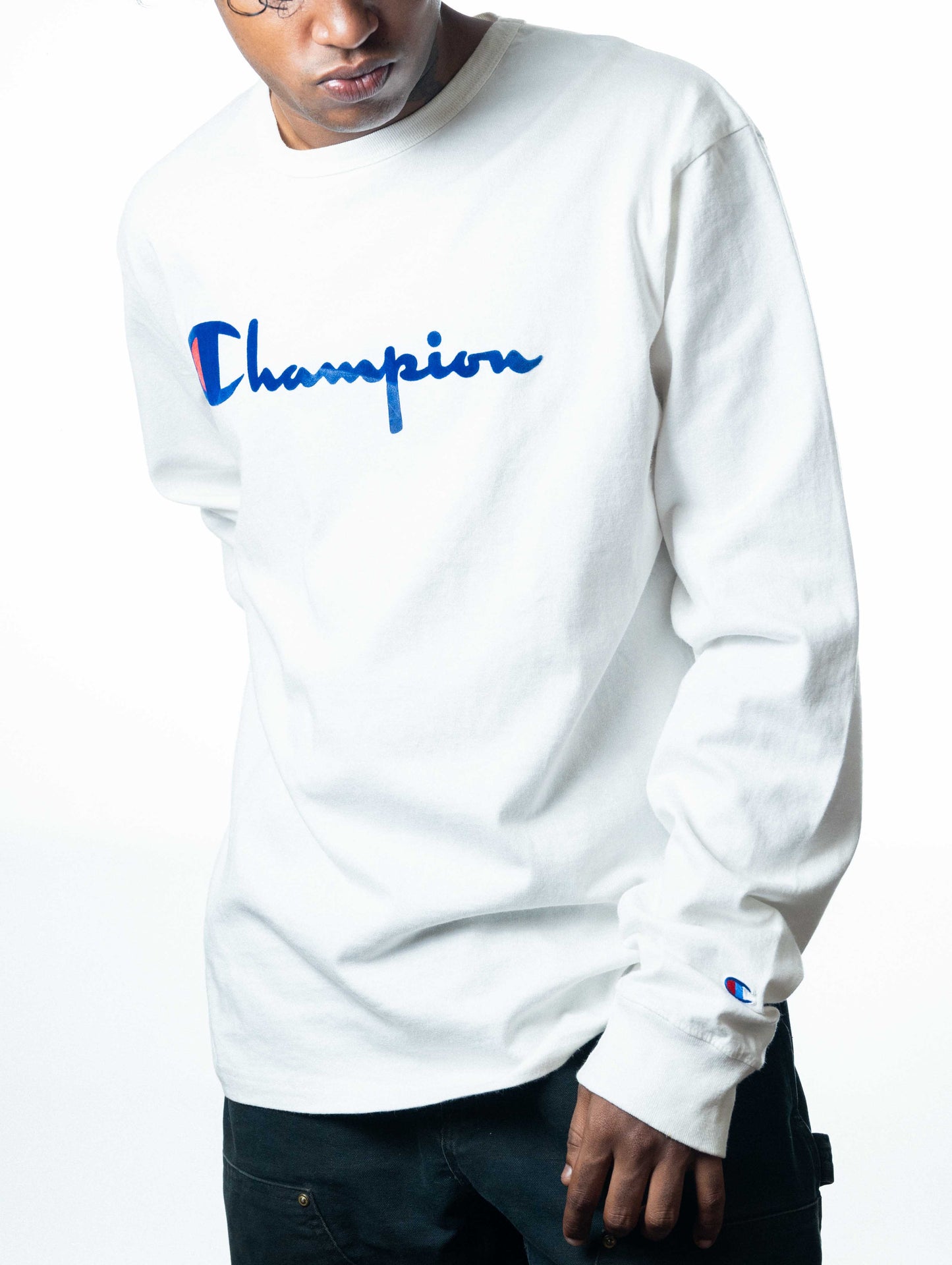 Champion US Classic Graphic Long Sleeve Tee - White