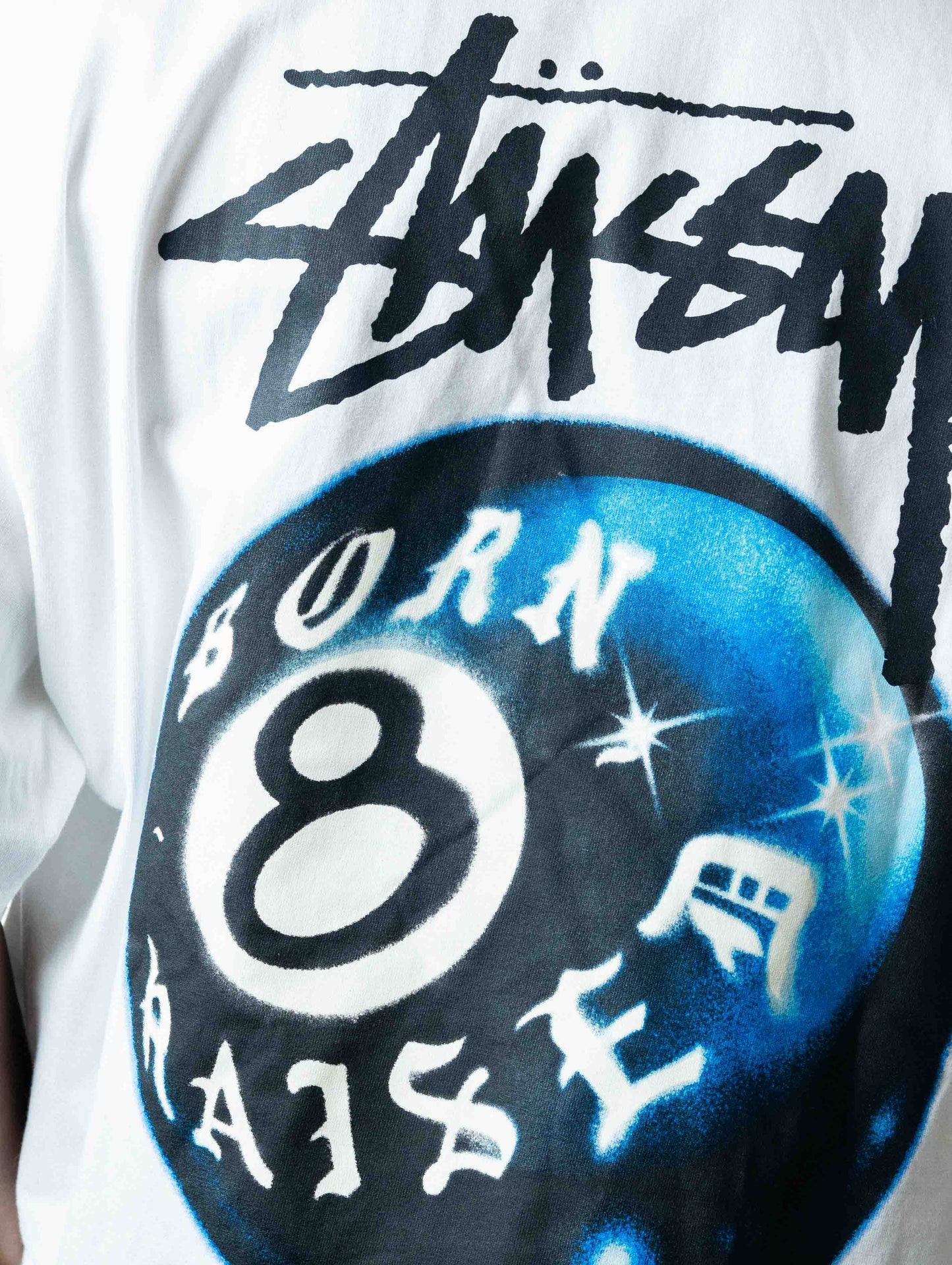 Stussy x Born X Raised 8 Ball Tee 'White'