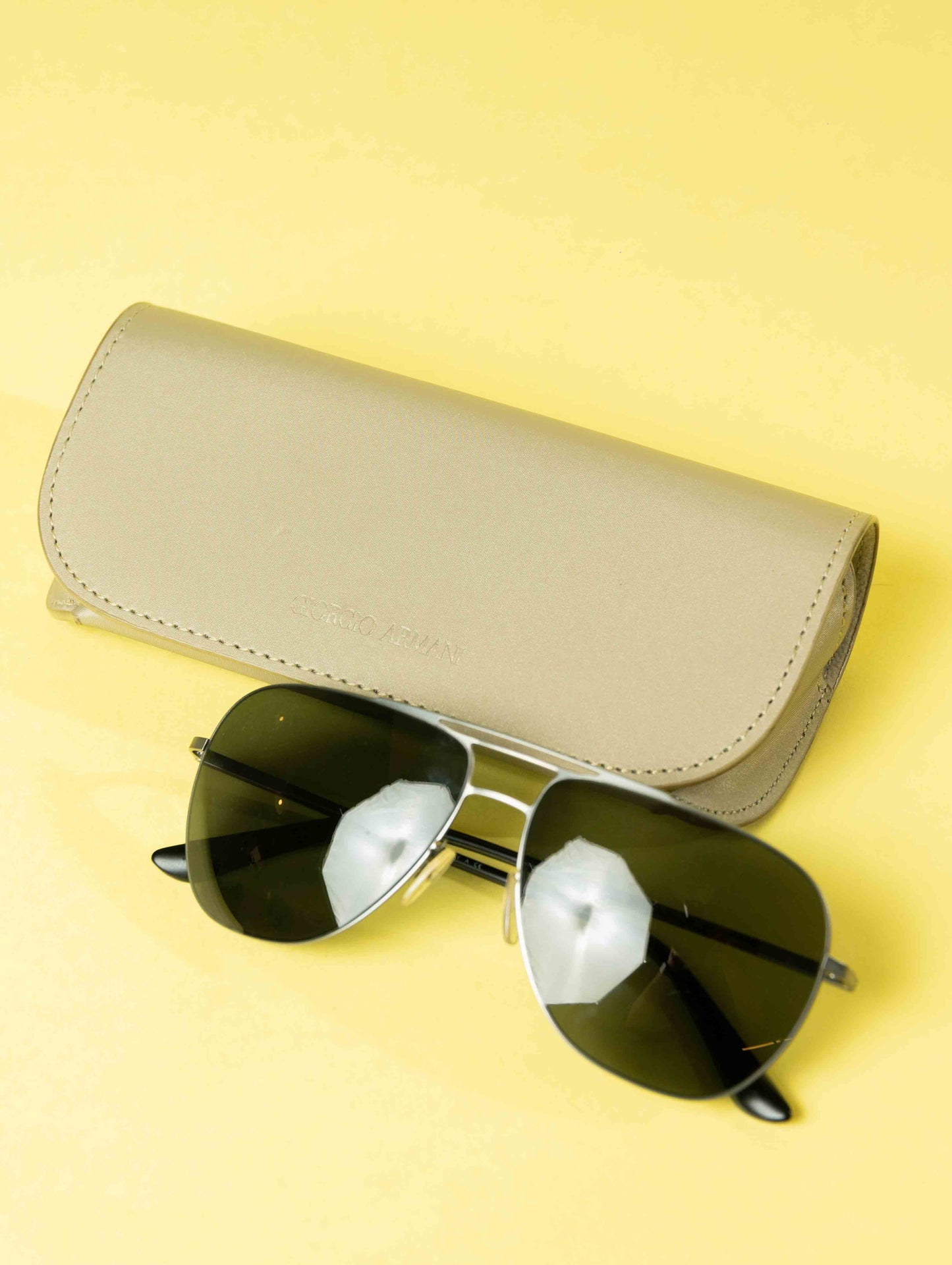 Giorgio Armani Black Aviators Sunglasses