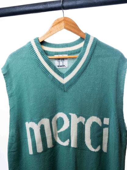 MEN'S MERCI GREEN KNIT VEST SWEARTSHIRT - GREEN