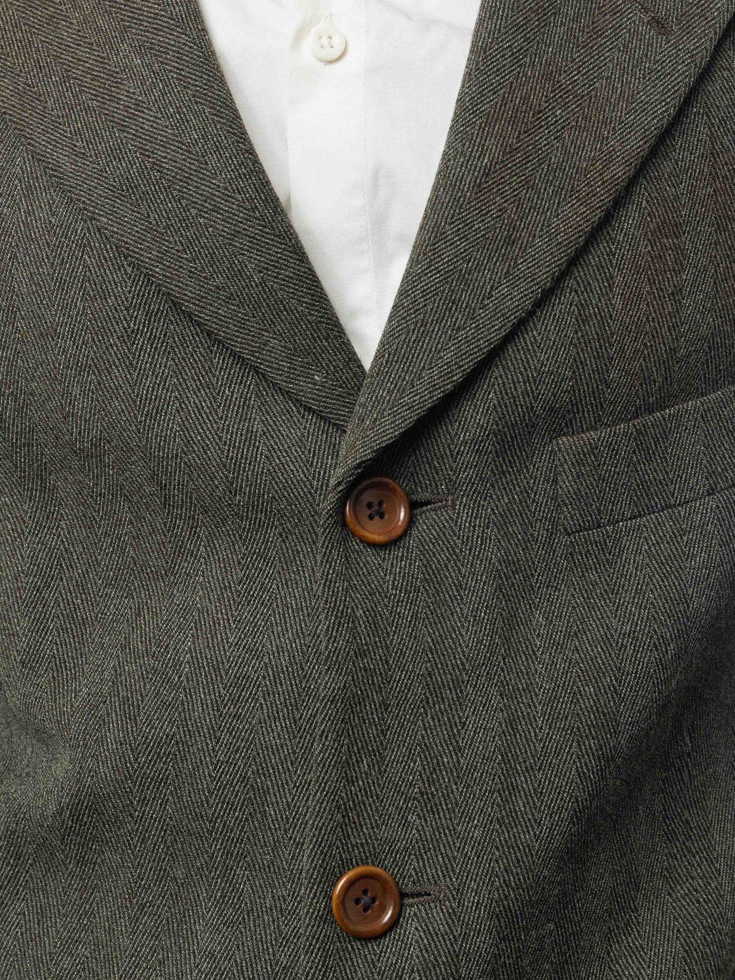 Hugo Boss Men Vintage Brown Herringbone Wool Einstein/Sigma