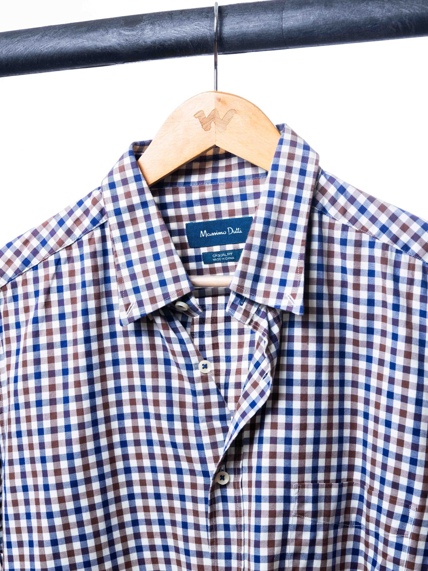 MASSIMO DUTTI CHECKED CASUAL FIT SHIRT