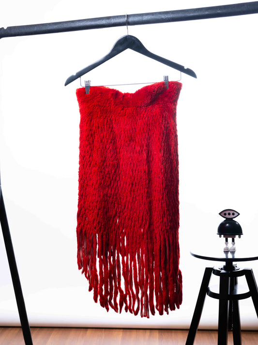 Julietta Bonelli Red Fur Big Tassels Top