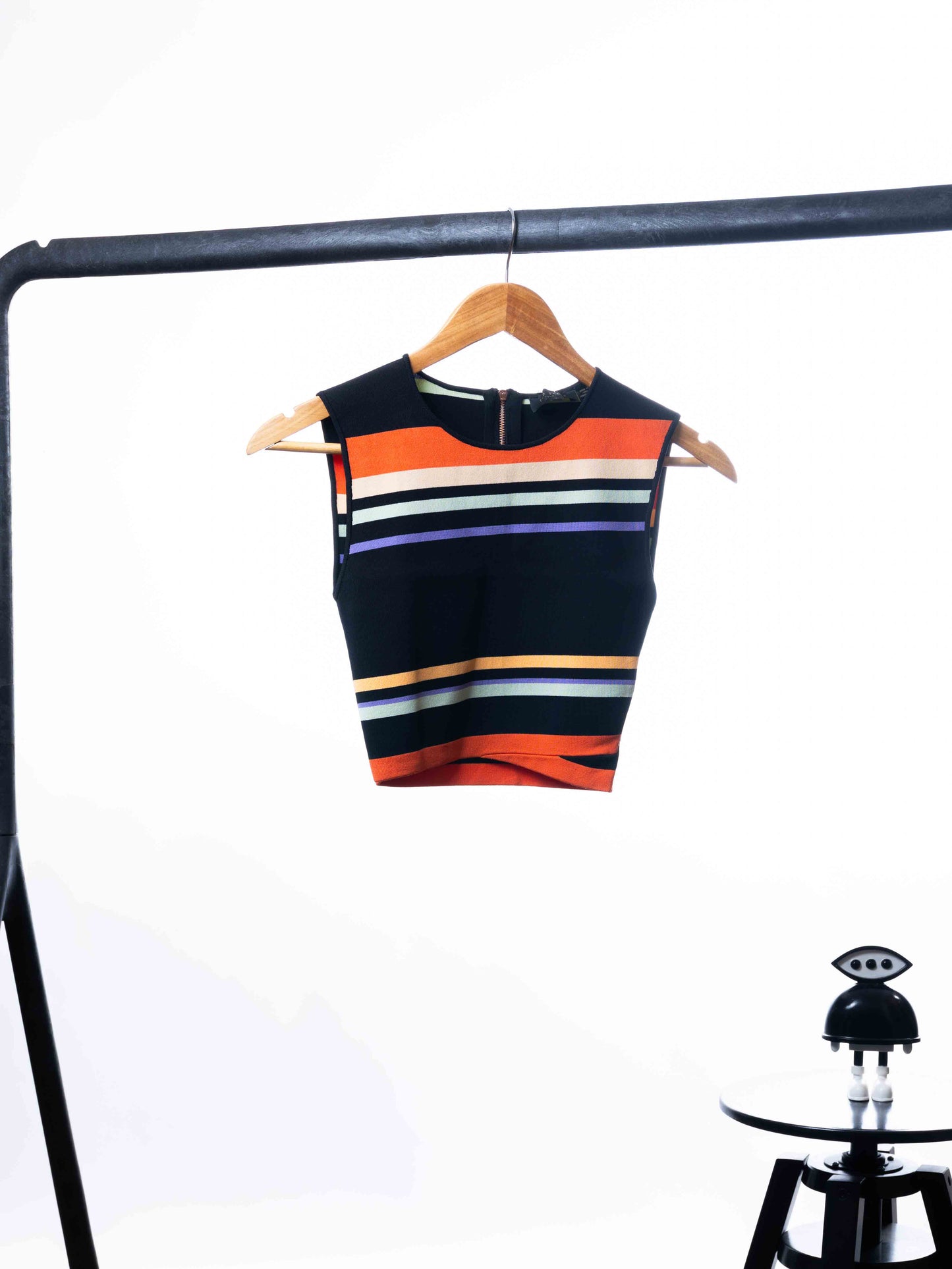 TED BAKER MULTI STRIPED CROP TOP