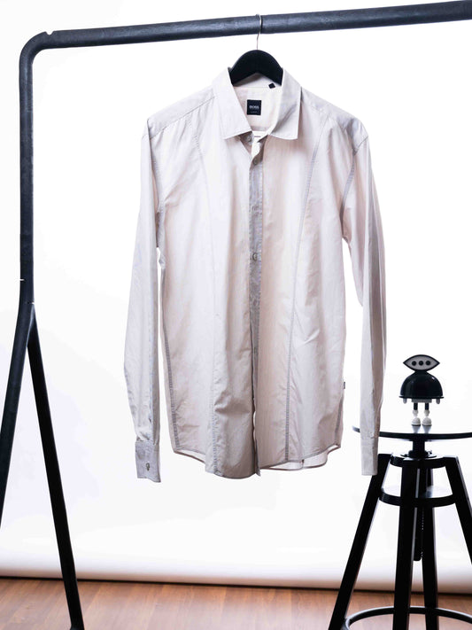 HUGO BOSS SLIM FIT BEIGE FULL SLEVES SHIRT