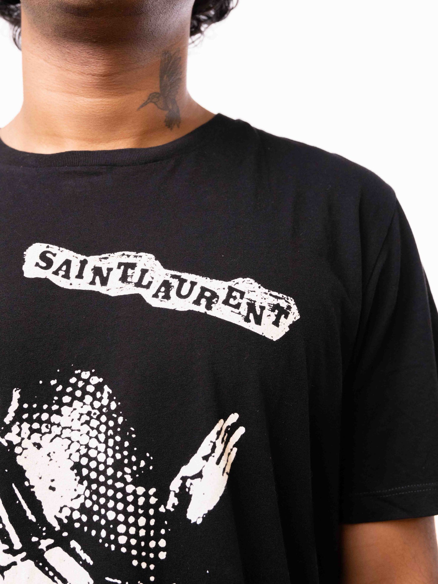 Saint Laurent Black Rock Band Print T-Shirt - Black