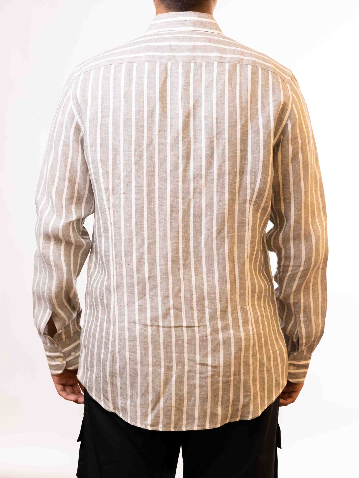 MOSSIMO DUTTI 100% LINEN SLIM FIT STRIPED SHIRT