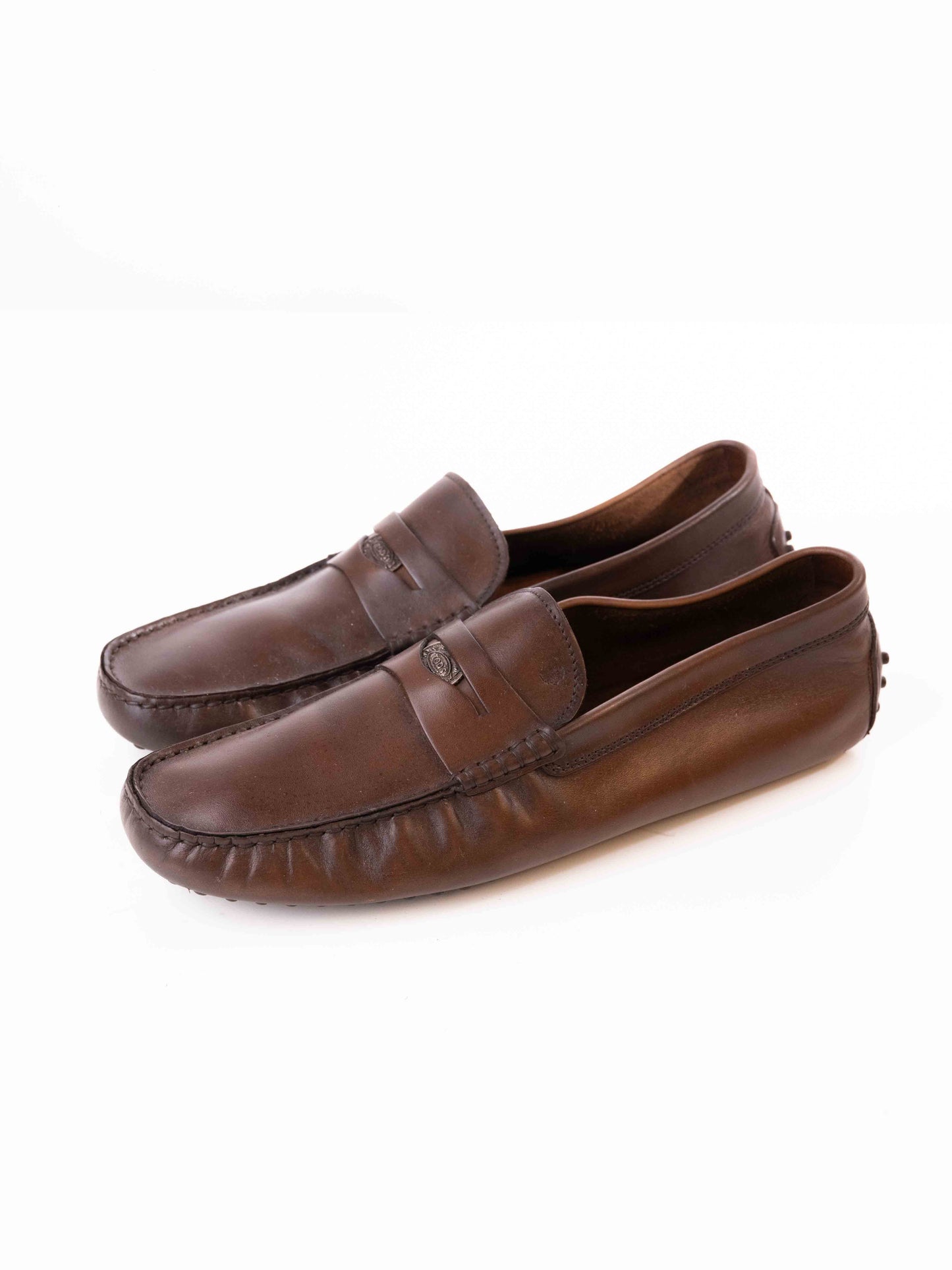 TODS CITY GOMMINO DRIVING SHOES IN LEATHER - BROWN