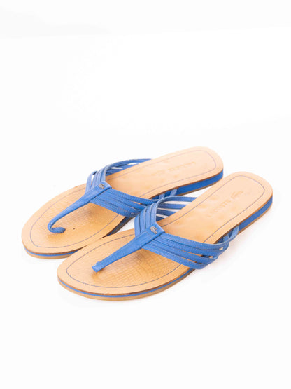 LACOST SLIDES BLUE BROWN