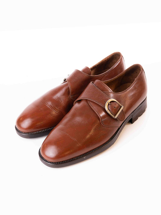 Bally Monk Strap Fine Leather Hand Sewn Shoe - Brown