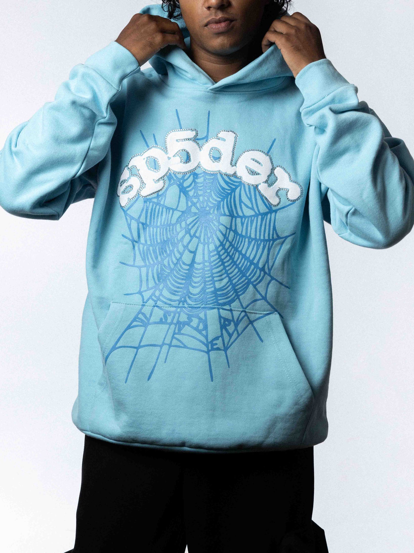 Sp5der Hoodie Sky Blue