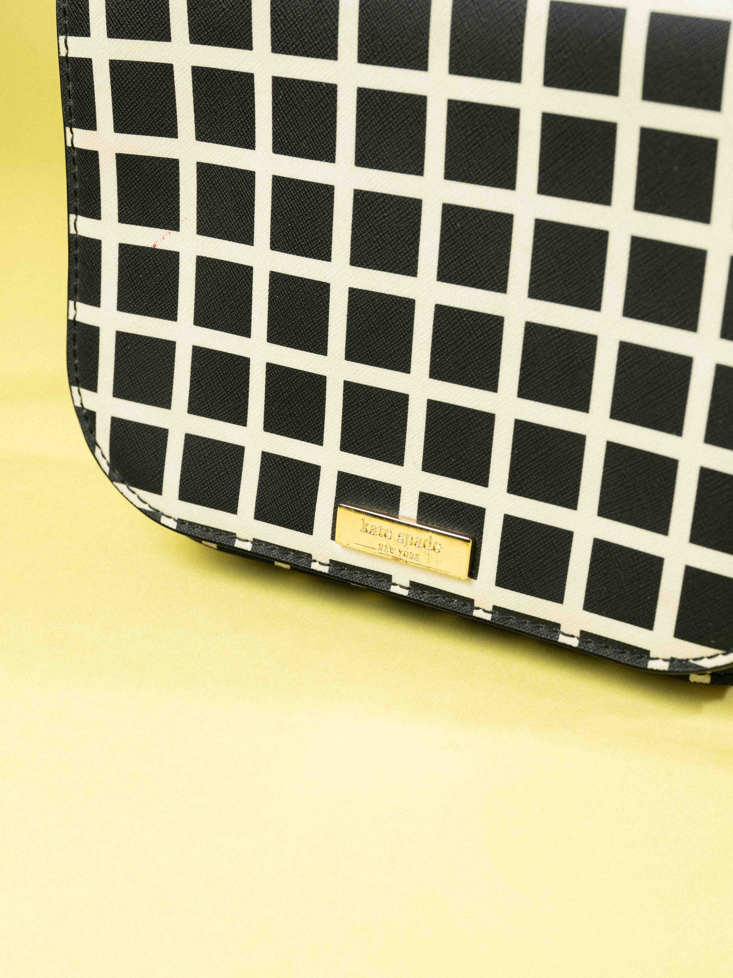 Kate Spade black and white grid crossbody bag