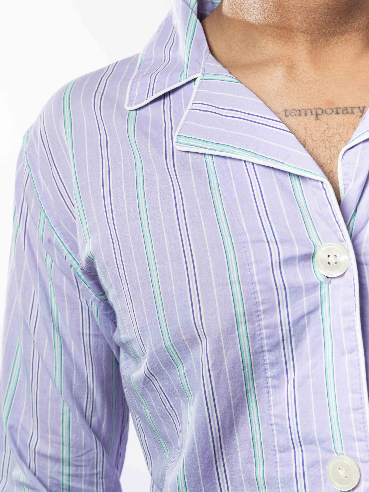 Polo By Ralph Lauren Striped Cotton-Blend Sateen Sleep shirt