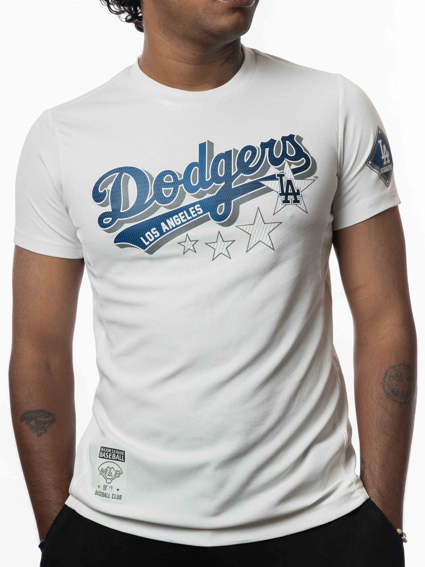 MLB Los Angeles Dodgers Mens T-Shirt Pro Standard White Wordmark Tee