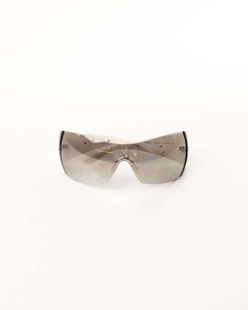 Givenchy Sunglasses Wrap Shield Shades Cyber -White & Black