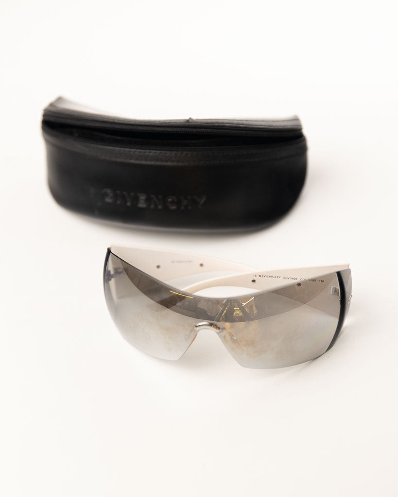 Givenchy Sunglasses Wrap Shield Shades Cyber -White & Black