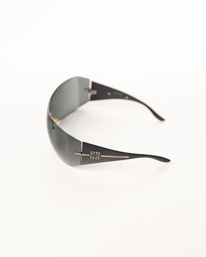 GIVENCHY BLACK SGV 661S SHIELD SUNGLASSES - BLACK